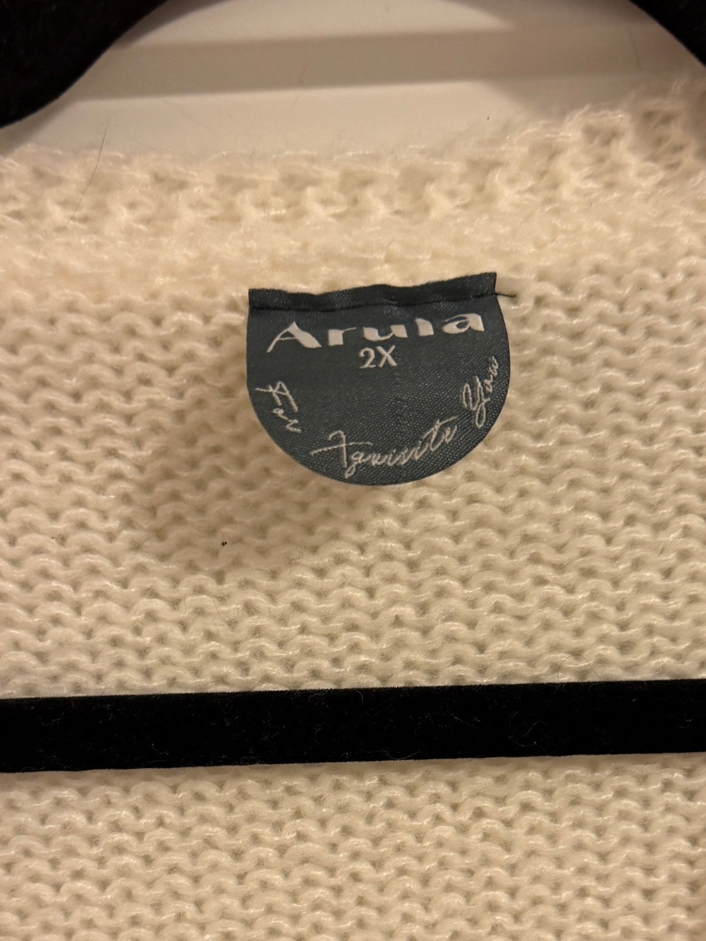 ARULA Cream Knit Cardigan with Pastel Flower Appliqués - Picture 2 of 3